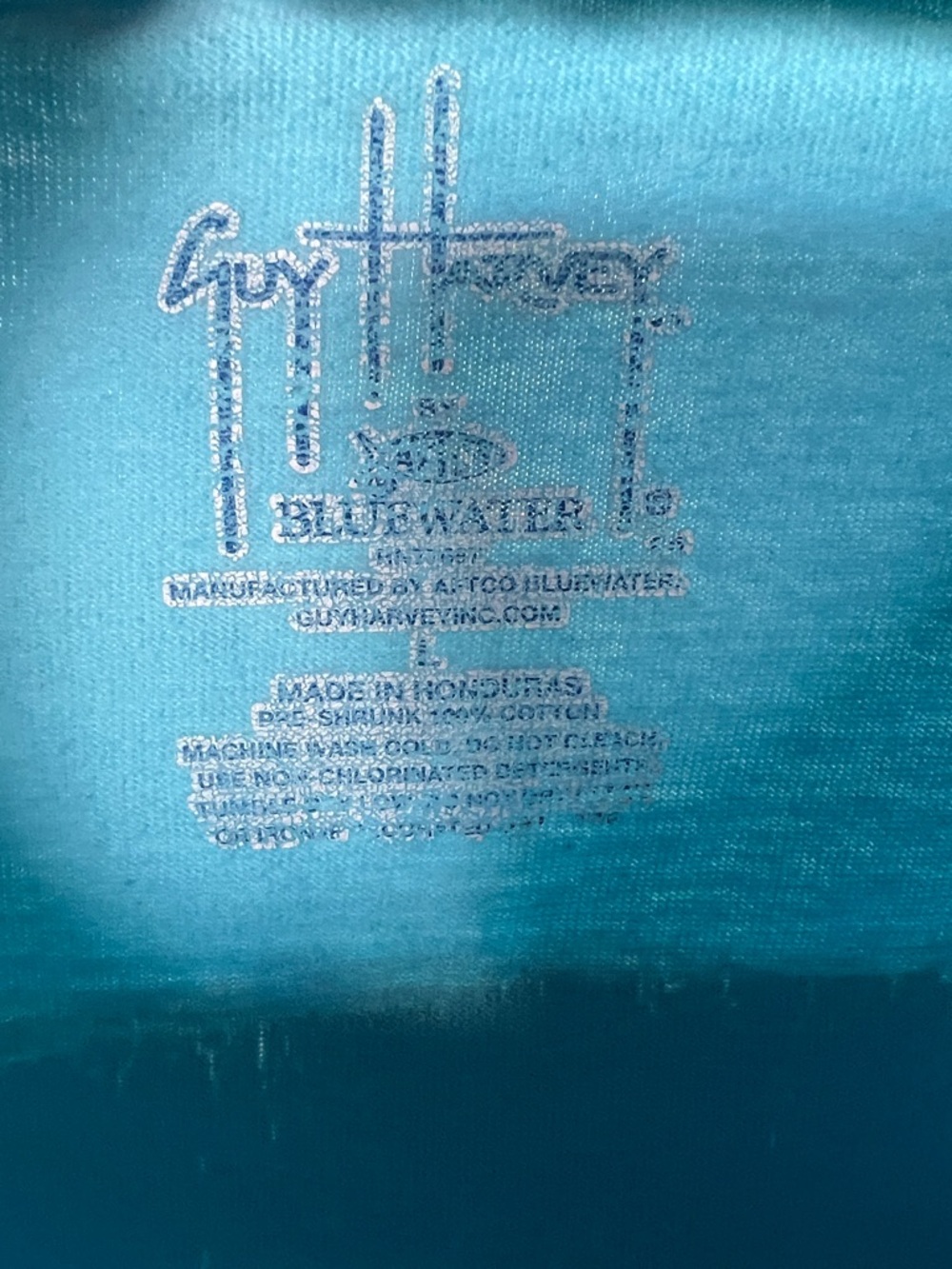 Guy Harvey Gulfstream Men's Back-Printed Cotton Tee Large Pool Blue - Picture 7 of 7